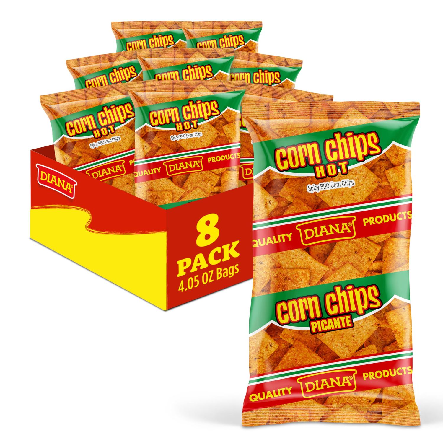 Diana Corn Chips, HotPicante BBQ Flavor, 4.05 Oz (Pack of 8)