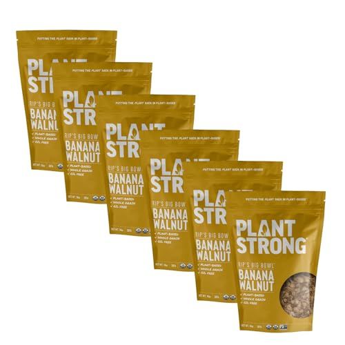 Rip&#39;s Big Bowl - Banana Walnut Cereal (6-Pack) Non-GMO Whole-Grain Plant Based Oil Free Pack of 6 x 9oz Bags