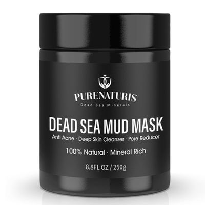 PureNaturis Organic Dead Sea Mud Mask for Face Body, Premium Spa Quality Pore Minimizer for Acne, Blackheads, Oily Skin -Skin Tightening Formula for Women Men, Achieves Healthier Complexion 8.8 oz