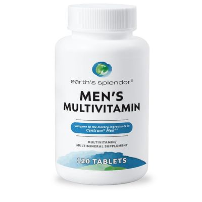 Earth&#39;s Splendor Men&#39;s Multivitamin, Overall Wellness Support for Men, Multimineral Supplements, Helps Support Metabolism, Vitamin B12, Vitamin A, C, D, E, K, B6 (120 Immune Support Tablets)
