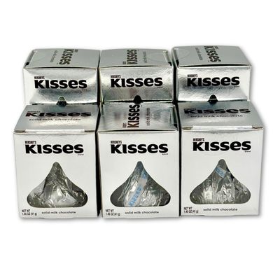 Milk Chocolate Kisses Candy, Valentine&#39;s Day Treats, Individually Wrapped, 1.45oz - 6 Pack