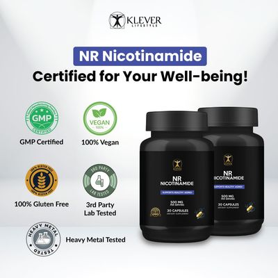 Klever Lifestyle Nicotinamide Riboside Supplement Cellular Function Anti Aging Support, NAD Activator 500mg per Serving