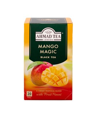Ahmad Tea Black Tea, Mango Magic Teabags, 20 ct (Pack of 1) - Caffeinated Sugar-Free