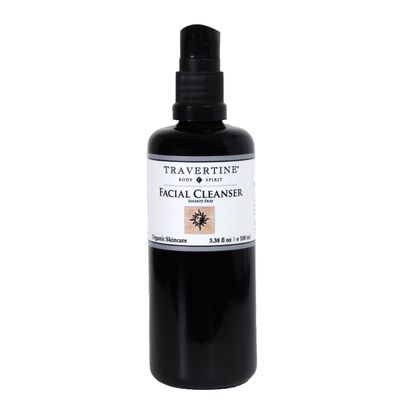 Travertine Spa Facial Cleanser No Sulfates or Parabens Vegan Natural, Botanical Formulation