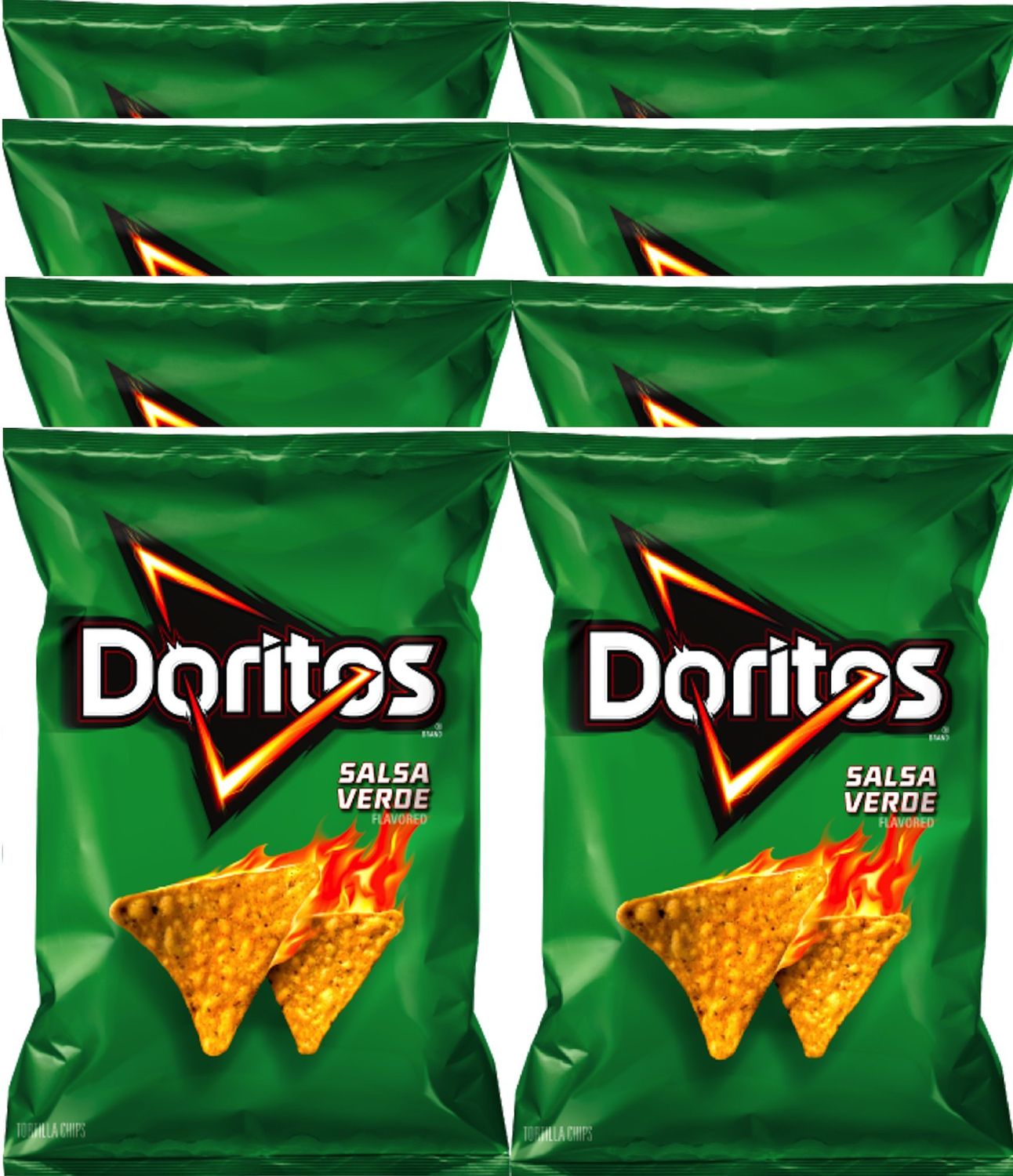 Doritos Salsa Verde Flavored Tortilla Chips 9.75 oz Bags (8)