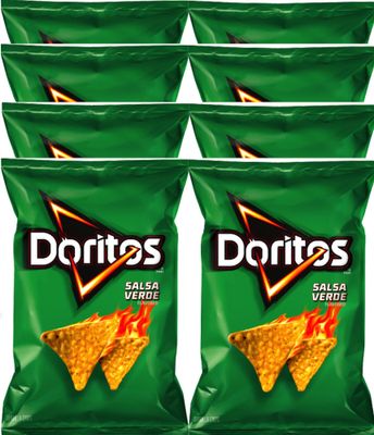 Doritos Salsa Verde Flavored Tortilla Chips 9.75 oz Bags (8)