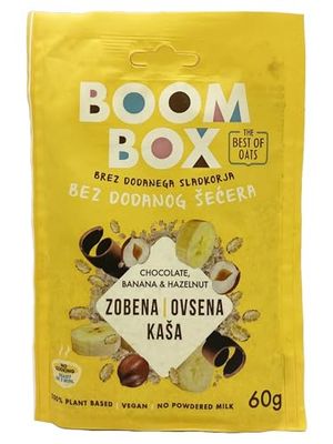 BOOM BOX Chocolate Banana Hazelnut Oatmeal - 60 g - Energizing Breakfast CereaL