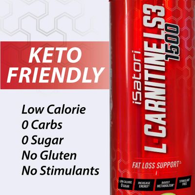 iSatori L-Carnitine LS3 Concentrated Liquid Metabolic Enhancer and Energy Booster - Health and Fitness - Keto Friendly - Stimulant Free - Strawberry Kiwi 1500mg (32 Servings)