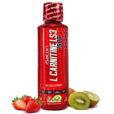 iSatori L-Carnitine LS3 Concentrated Liquid Metabolic Enhancer and Energy Booster - Health and Fitness - Keto Friendly - Stimulant Free - Strawberry Kiwi 1500mg (32 Servings)