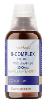 naturereward Organic Vitamin B-Complex B5 Pantothenic Acid B12 Methylcobalamin B1 Thiamine B6 Pyridoxine B7 Biotin B9 Folic B3 Niacinamide - B Complex Liquid Supplement, 4 fl oz
