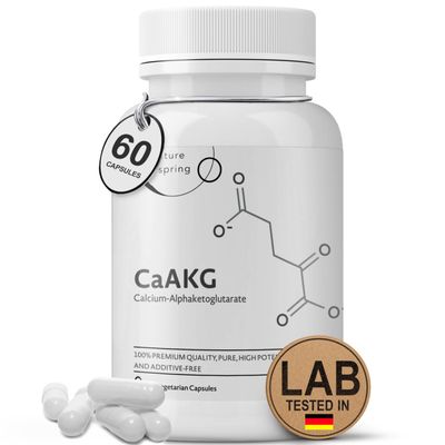 CaAKG Supplement (Alpha Ketoglutarate) (1,000 mg per 2 Capsule Serving, 60 Capsules). Supports Cellular Energy