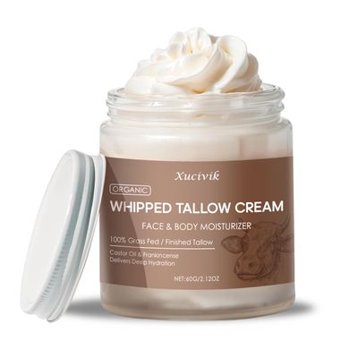 Grass-Fed Beef Tallow Face Moisturizer with Frankincense Oil Castor Oil,Ultra-Hydrating Non-Greasy Formula,Organic Tallow Balm for Skin Hydration, Anti-Aging, and Sensitive Skin Care ,2.72oz
