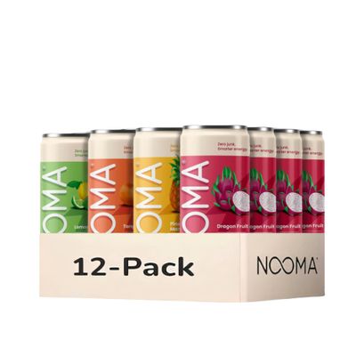 NOOMA - Performance Energy Drink - Pre Workout Drink - Nootropics, Adaptogens Electrolytes - 120mg Clean Caffeine, 15 Calories 2g Sugar - Variety Pack -12 Pack -12oz ea.