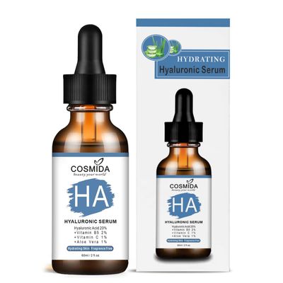 Cosmida Hyaluronic Acid Serum for Face with Vitamin B5,Pure Hyaluronic Acid Anti-Aging Serum for Plump up skin with intense hydration,Best for Dry, Dehydrated and Sensitive Skin,for Men Women 2fl.oz