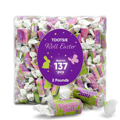 Chocolatey Chewy Easter Candy - 2LB (Approx. 137 Pieces) - Individually Wrapped Treats for Basket Fillers, Party Favors Sharing