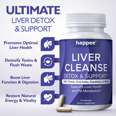 Liver Cleanse Detox Repair Supplement 21-in-1 Milk Thistle Liver Detox Formula Liver Health Supplement for Women Men Complete Liver Support Vegan, Made in USA, 60 Capsules