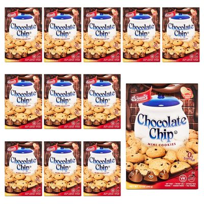 Bloom&#39;s Mini Chocolate Chip Cookies - Mini Cookies for On-the-Go Snacking, 0 Trans Fat Cookie Packs, Peanut-Free Nut-Free Soft Cookies - Chocolate Cookies Bulk Pack for School - 144 Oz., 12 Packs