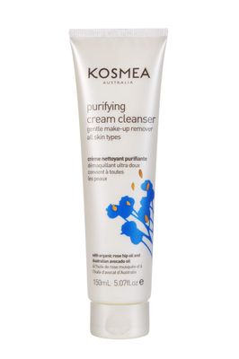 Kosmea Natural Cream Cleanser for Face - Purifying Cream Cleanser for dry skin, sensitive skin or normal skin - Rosehip Oil, Avocado Oil, Vitamins A, B D - 5.07 fl oz