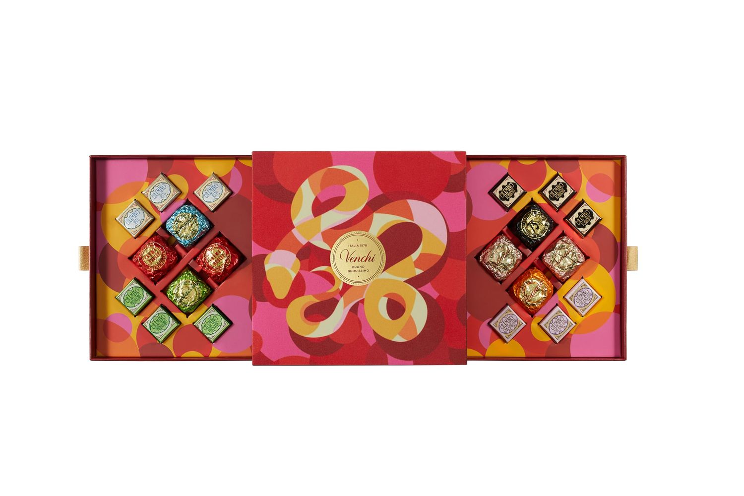 Venchi - Medium Double Layer Gift Box with 21 Assorted Chocolates, Assorted Flavors, Gluten Free, 9.77 oz, Gift Idea