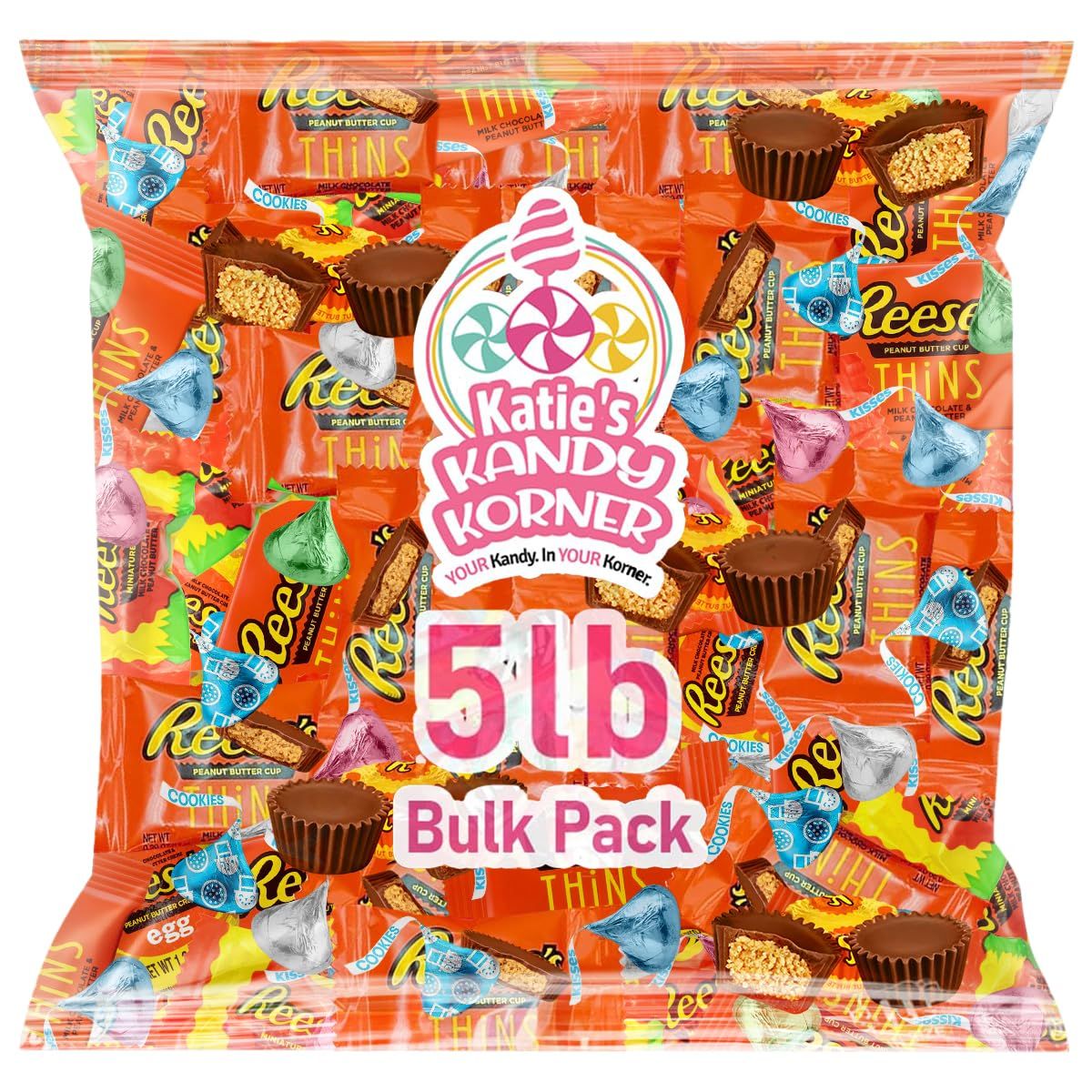 Assorted Chocolate Candy Mix - Individually Wrapped Milk, Dark, and White Chocolates - 5lb Bulk Variety Pack for Snacking, Sharing, and Gifting - Ideal for Home, Office, and Events