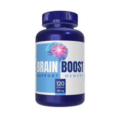 AZBIOTECH Brain Boost Supplement, 120 Capsules, Non GMO, Gluten Free, Supports Memory, Focus Concentration