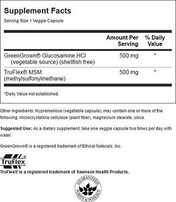 Swanson ULT GLUCOSAMINE MSM 60 Veg Cap