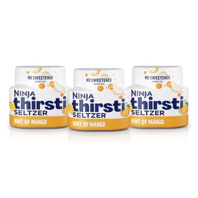 Ninja Thirsti Flavored Water Drops, SELTZER Mango, Crisp and Refreshing Sparkling Water, Zero Calories ,Zero Sugar, Zero Sweeteners, Makes 20, 12oz drinks, 3 Pack, WCFMANGAM