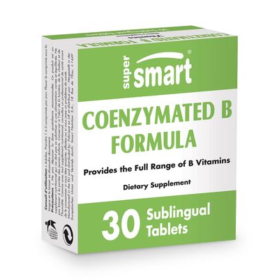Supersmart - Coenzymated B Formula - Contains All The B Group Vitamins - Five Times More Active Non-GMO Gluten Free - 30 Tablets
