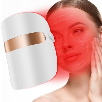 GlowStep 7-in-1 Rechargeable Red Light Mask, Led Facial treatment, Portable Red, Blue, Orange, Green, Purple, Infrared, and White Light Mask for Anti-Aging and Skin Care at Home