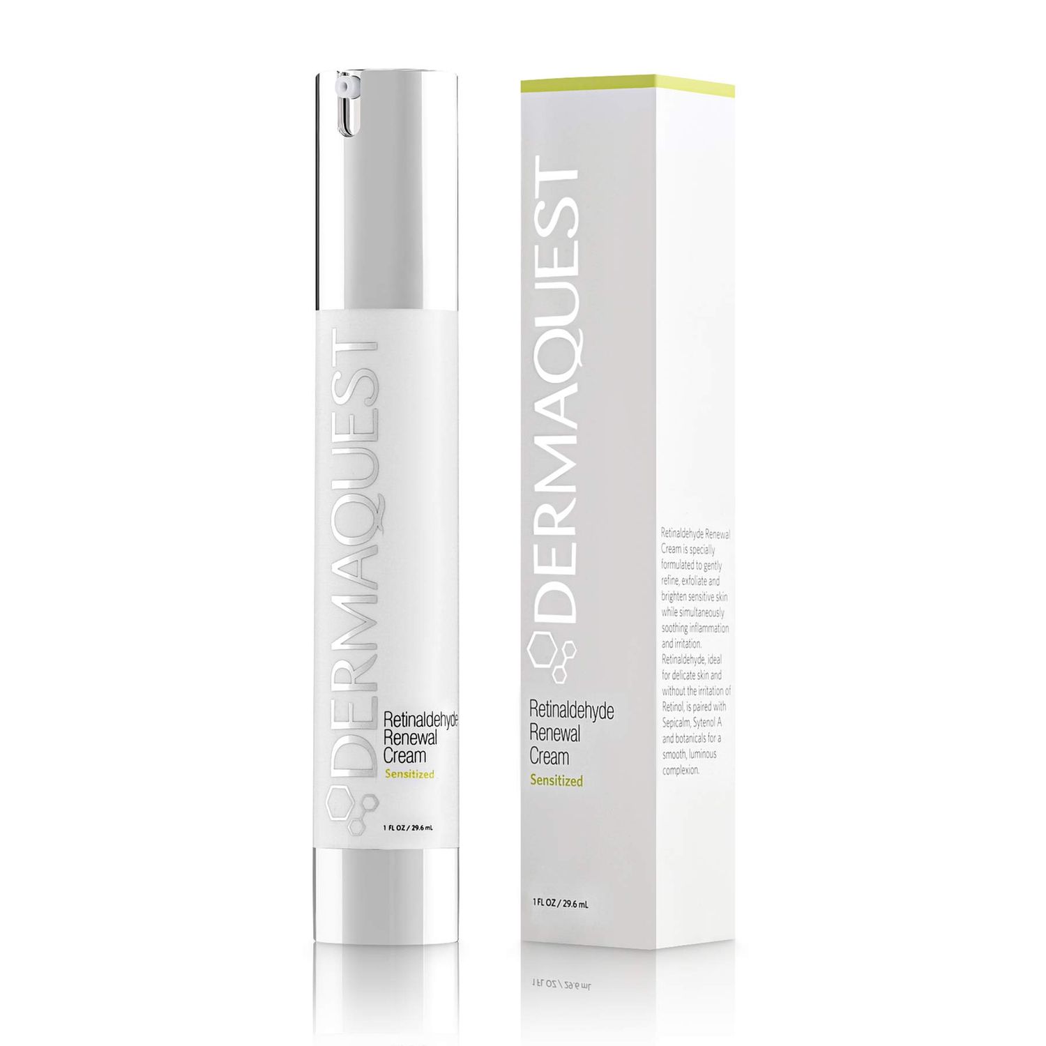 DermaQuest Sensitized Retinaldehyde Anti Irritation Brightening Renewal Cream - Retinol Cream Alternative - Refining, Exfoliating and Brightening Sensitive Skin (1oz)