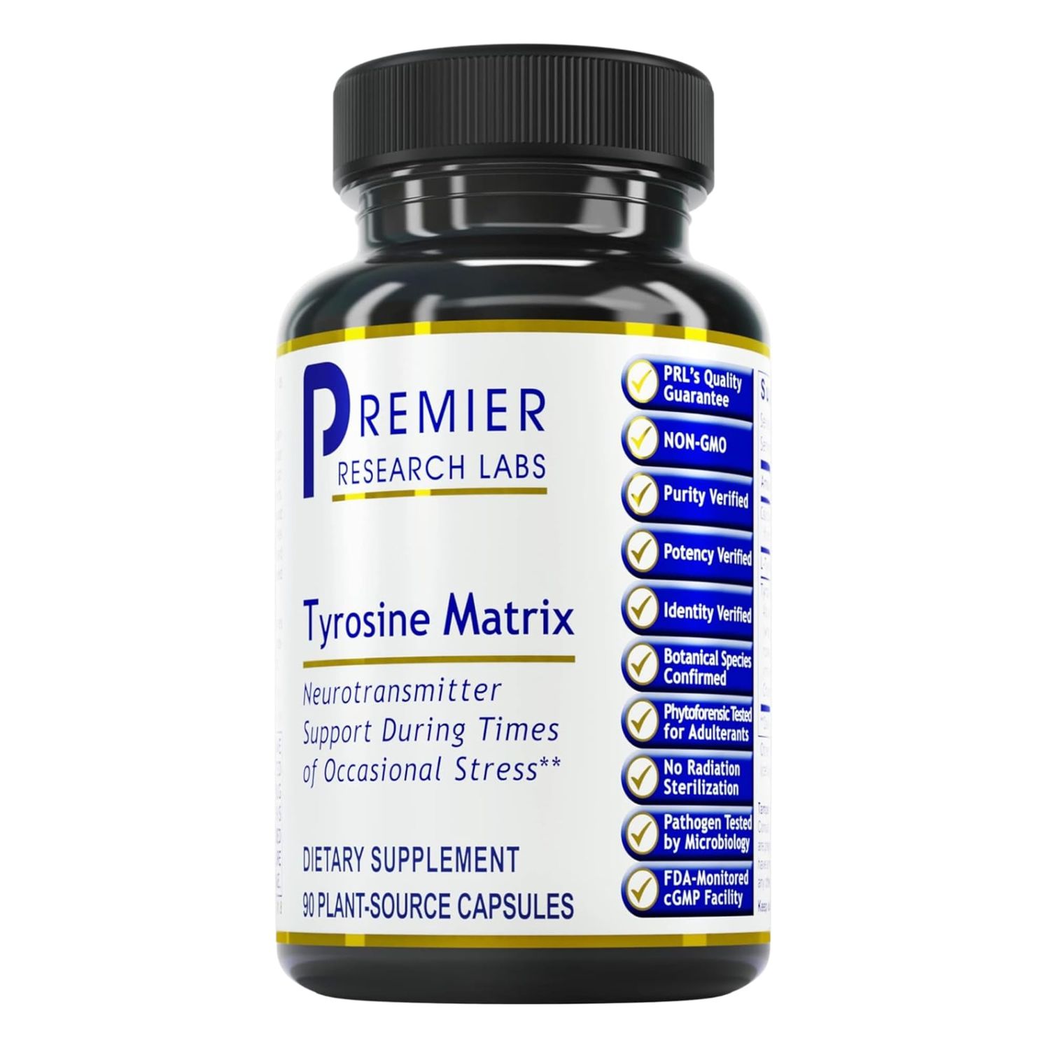 Premier Research Labs Tyrosine Matrix - L Tyrosine Supplement, L-tyrosine 944mg Capsules for Adults, Amino Acid Pills with Red Algae Rhodiola Rosea - 90 Vegetarian Capsules