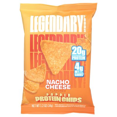 Legendary Foods, Popped Nacho Cheese Flavored Protein Chips 1.2 oz, 1.2 Ounce