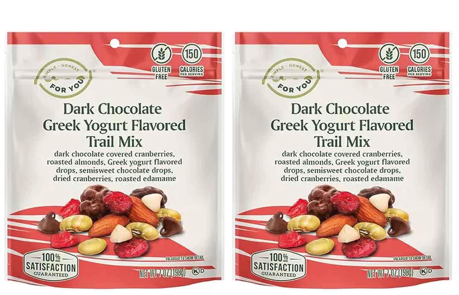 Dark Chocolate Greek Yogurt Nice Trail Mix: Dark Chocolate Cranberries, Roasted Almonds Edamame, Greek Yogurt Drops, Semisweet Drops, Dried Cranberries 7oz - 2 Pack