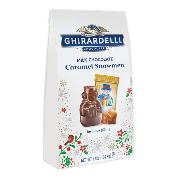 Ghirardelli Milk Chocolate Caramel Snowmen Large Bag - 5.8 oz Bag
