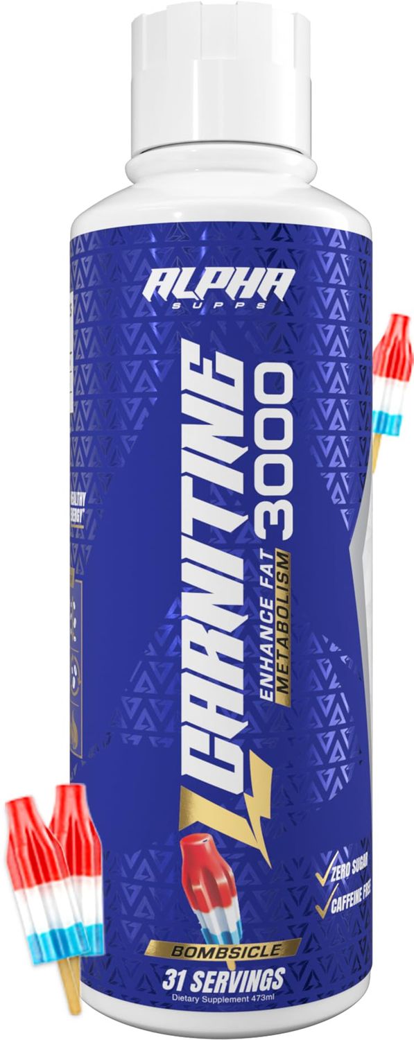 Alpha Supps - L-Carnitine 3000 mg Liquid Stimulant-Free Amino Acid 31 Servings (Bombsicle)