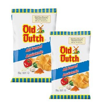 Old Dutch, All Dressed, Potato Chips, Gluten Free (255g9 oz.) (2 Pack) Imported From Canada