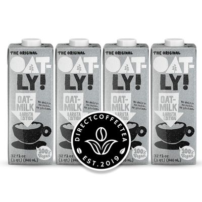 Direct Coffee Tea Est 2019 Oat Milk Value Bundle - Barista Edition, 4-Pack Non-Dairy Creamer for Coffee, Vegan, Dairy-Free Gluten-Free, Includes Brand Sticker