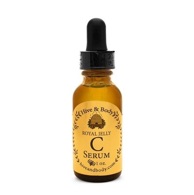 Hive Body Vitamin C Facial Serum with Royal Jelly, Jojoba Oil, and Propolis Locally Sourced by California Family Owned Bee Farmers with All Natural Ingredients 1 fl oz