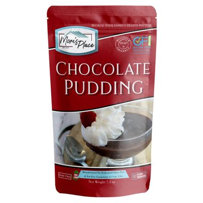 Mom&#39;s Place Gluten-Free Dairy-Free Creamy Chocolate Pudding Mix, A Delicious and Versatile Dessert for Pies, Trifles, and More - Quick and Easy to Prepare, 7.1 oz.
