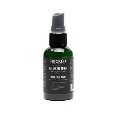 Brickell Men&#39;s Balancing Toner for Men, Natural and Organic Alcohol-Free Cucumber, Mint Facial Toner with Witch Hazel, 2 Ounce, Scented
