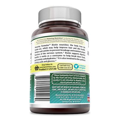 Amazing Formulas Biotin 15000 mcg - Supports Healthy Hair, Skin Nails - Promotes Cell Rejuvenation - Supports Healthy Metabolism Digestive Health (240 Tablets) (Non GMO-Gluten Free)