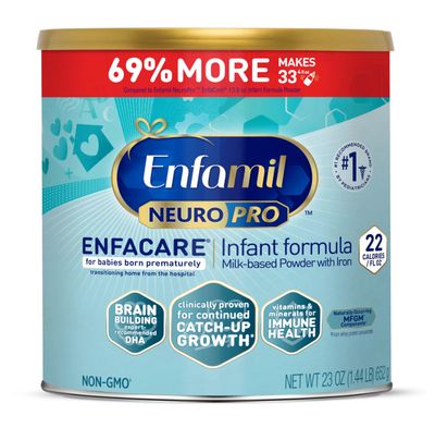 Enfamil NeuroPro EnfaCare High Calorie Premature Baby Formula, Milk-Based with Iron, Brain-Building DHA, Vitamins Minerals for Immune Support, easy-to-digest proteins, Baby Milk, 23 Oz Can