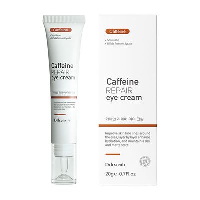 DEleventh Korean Brand Caffeine Repair Eye Cream 20g Anti-wrinkle, Reduces Puffiness and Dark Circles, Hydrates, Firms Delicate Skin and Smoothes Fine Lines for a Refreshed Look