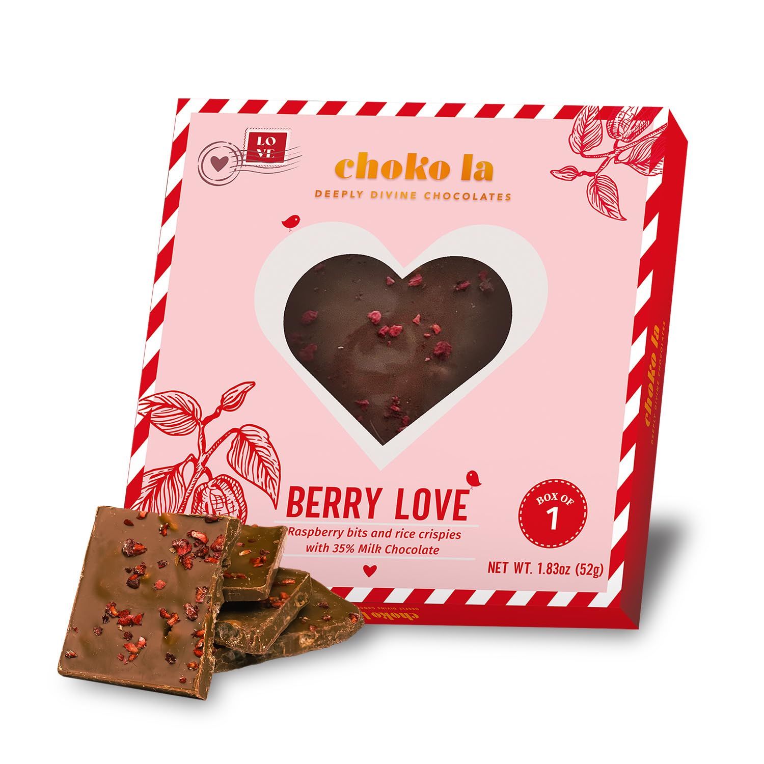 Berry Sweet Love: 35 Milk Chocolate with Raspberry Crumble - A Mother s Day Delight from Choko La