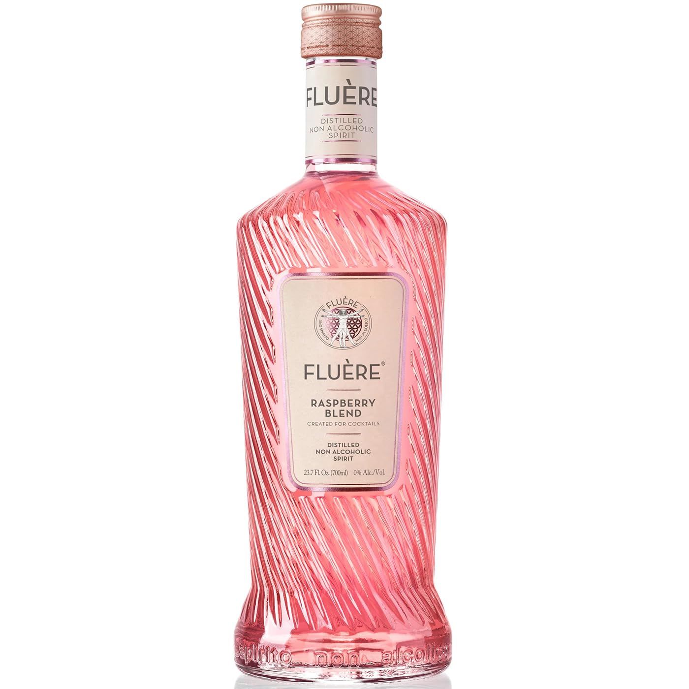 FLU RE Raspberry Pink Gin Alternative Premium Non-Alcoholic Distilled Spirit Perfect for Zero Proof Cocktails