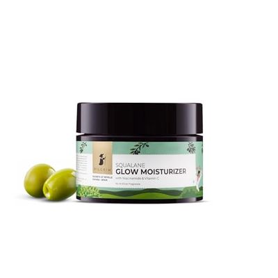 Pilgrim Squalane Glow Moisturizer Enriched with Vitamin C Niacinamide Hydrating Nourishing Daily Facial Cream Reduce Wrinkle Provide Youthful Glow 1.76 Oz50gm