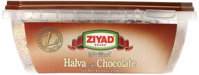 Ziyad Traditional Mediterranean Sesame Fudge Halva with Chocolate, Additives No Preservatives, 12.34oz