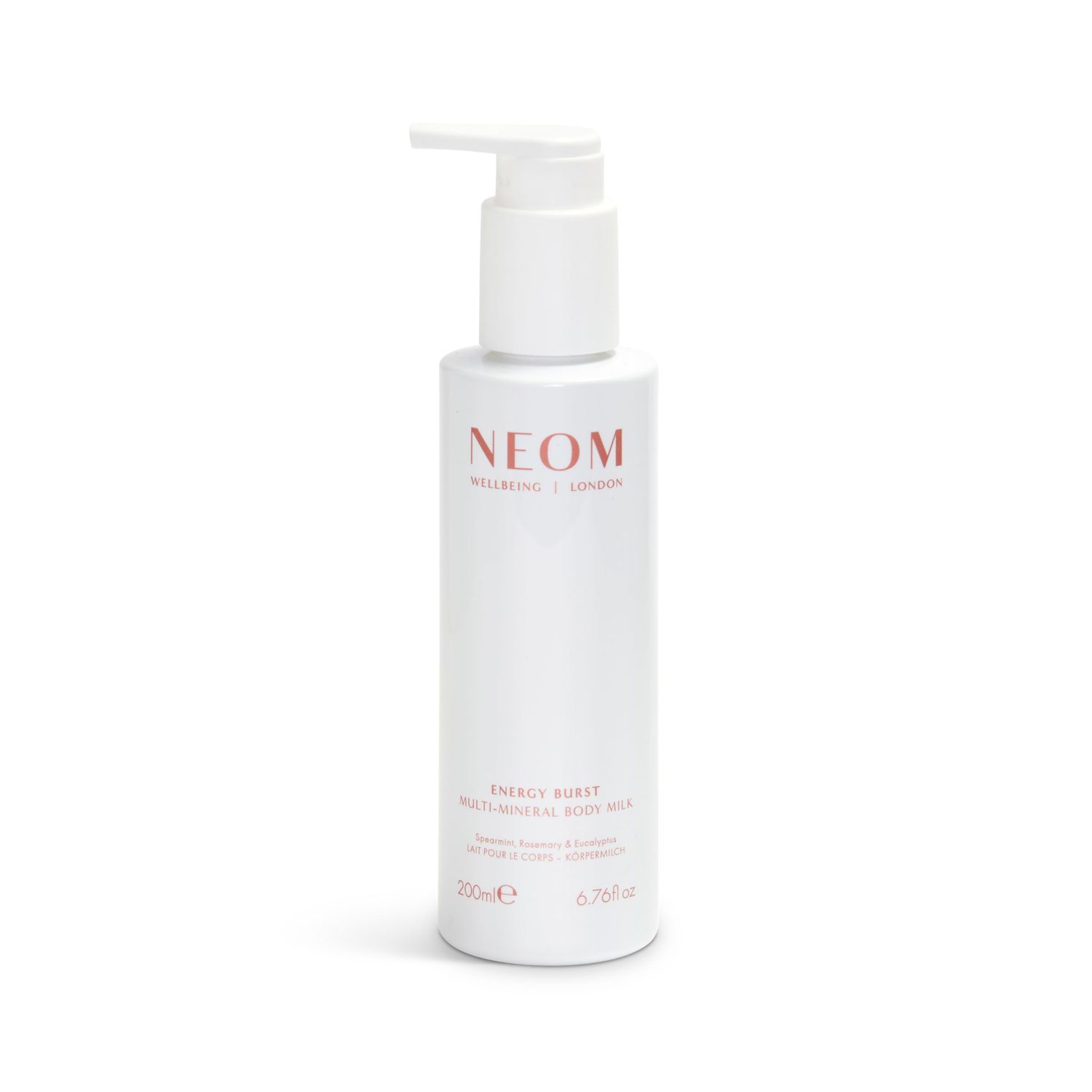 Neom- Multi-Mineral Body Milk 200ml (Spearmint, Rosemary Eucaplyptus) Magnesium, Rosehip OIl Chia Seed Oil Moisturise, Nourish Replenish Vegan