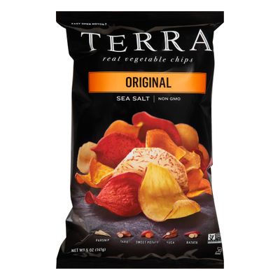 Terra Original Exotic Sea Salt Real Vegetable Chips, 5 oz (Pack of 12)