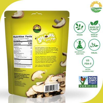 Terraland Shiitake Chips - Original, Crispy Crunch Mushroom Ready to Eat Snack, Non GMO, Rich Umami Flavor, Topping for Salads and Soups Snack 2.12oz Bag - Pack of 2